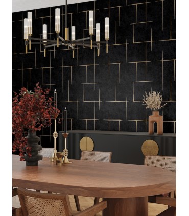 ZA8054 - Malia Gold & Black Wallpaper-Tea Garden 2
