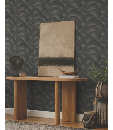 ZA8022 - Morning Shell Black & Grey Wallpaper-Tea Garden 2