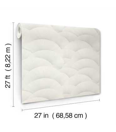 ZA8023 - Morning Shell White & Silver Wallpaper-Tea Garden 2