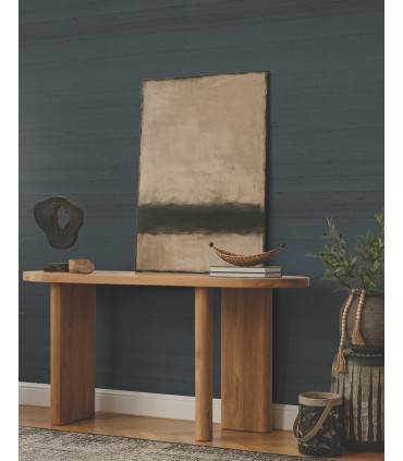 ZA8003 - Saori Navy Silk Specialty Wallpaper-Tea Garden 2