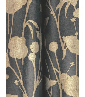ZA8066 - Shimmering Poppies Black & Gold Wallpaper-Tea Garden 2