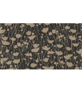 ZA8066 - Shimmering Poppies Black & Gold Wallpaper-Tea Garden 2