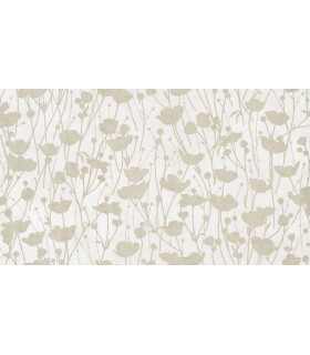 ZA8069 - Shimmering Poppies White & Gold Wallpaper-Tea Garden 2
