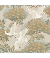 ZA8009 - Sprig & Heron Beige Wallpaper-Tea Garden 2