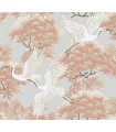 AF6590 - Sprig & Heron Coral Wallpaper-Tea Garden 2