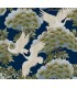 ZA8007 - Sprig & Heron Navy Wallpaper-Tea Garden 2