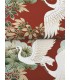 ZA8006 - Sprig & Heron Red Wallpaper-Tea Garden 2