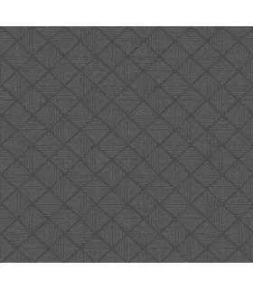 MJ4861 - Center Square Charcoal Wallpaper 54" Width Wallpaper-Magnolia Home