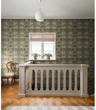 4171-82073 - African Marigold Black Floral Wallpaper-Hidden Treasures Vol 2