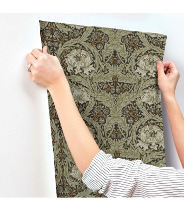 4171-82073 - African Marigold Black Floral Wallpaper-Hidden Treasures Vol 2