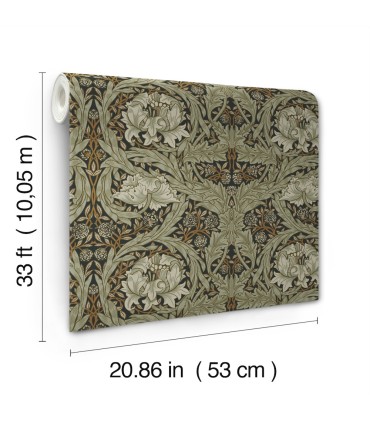 4171-82073 - African Marigold Black Floral Wallpaper-Hidden Treasures Vol 2