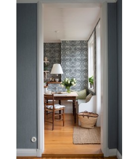 4171-82074 - African Marigold Dark Blue Floral Wallpaper-Hidden Treasures Vol 2