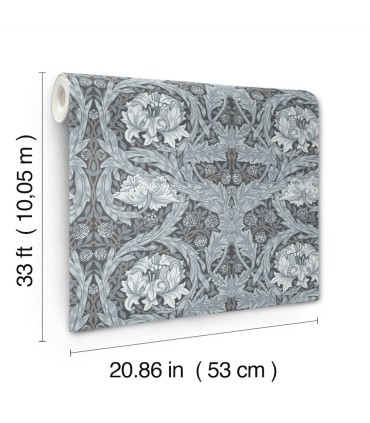 4171-82074 - African Marigold Dark Blue Floral Wallpaper-Hidden Treasures Vol 2