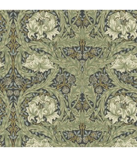 4171-82075 - African Marigold Sea Green Floral Wallpaper-Hidden Treasures Vol 2