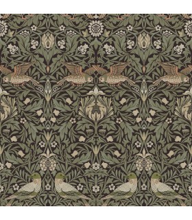 4171-82064 - Bird Brown Floral Thicket Wallpaper-Hidden Treasures Vol 2