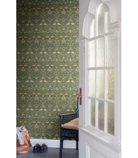 4171-82063 - Bird Green Floral Thicket Wallpaper-Hidden Treasures Vol 2