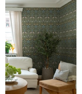 4171-82062 - Bird Multicolor Floral Thicket Wallpaper-Hidden Treasures Vol 2