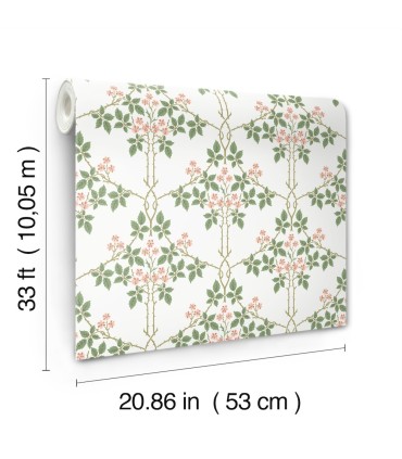 4171-82054 - Blackberry Pink Vine Trellis Wallpaper-Hidden Treasures Vol 2