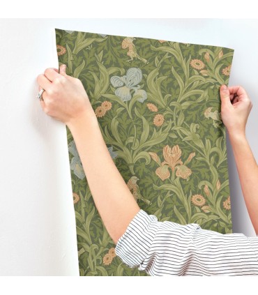 4171-82050 - Iris Green Wild Gardens Wallpaper-Hidden Treasures Vol 2