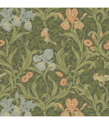 4171-82050 - Iris Green Wild Gardens Wallpaper-Hidden Treasures Vol 2