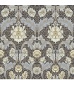 4171-82061 - Myrtle Blue Floral Ogee Wallpaper-Hidden Treasures Vol 2