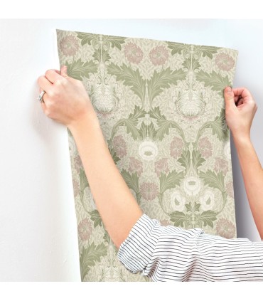 4171-82057 - Myrtle Mauve Floral Ogee Wallpaper-Hidden Treasures Vol 2