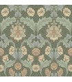 4171-82059 - Myrtle Sea Green Floral Ogee Wallpaper-Hidden Treasures Vol 2