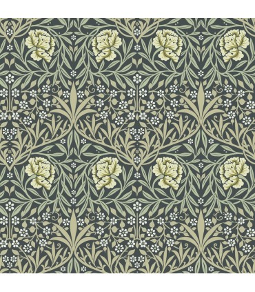 4171-82047 - Oxford Union Sea Green Floral Vines Wallpaper-Hidden Treasures Vol 2