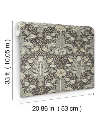 4171-82068 - Spring Thicket Blue Tulip Damask Wallpaper-Hidden Treasures Vol 2