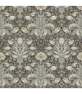 4171-82068 - Spring Thicket Blue Tulip Damask Wallpaper-Hidden Treasures Vol 2
