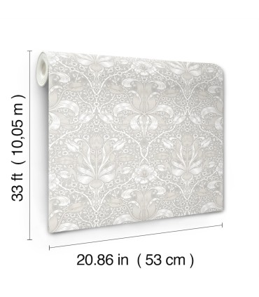 4171-82065 - Spring Thicket Dove Tulip Damask Wallpaper-Hidden Treasures Vol 2