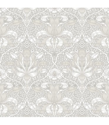 4171-82065 - Spring Thicket Dove Tulip Damask Wallpaper-Hidden Treasures Vol 2