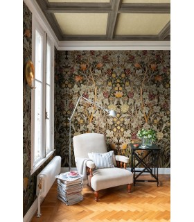 4171-HT84004 - Vine Embroidery Green Wall Mural-Hidden Treasures Vol 2