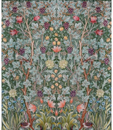 4171-HT84001 - Vine Embroidery Sea Green Wall Mural-Hidden Treasures Vol 2