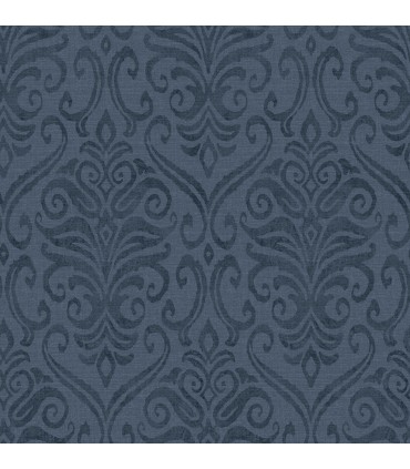 4148-27438 - Adavu Blue Damask Wallpaper-Printworks by Chesapeake