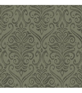 4148-27440 - Adavu Dark Green Damask Wallpaper-Printworks by Chesapeake