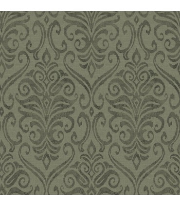 4148-27440 - Adavu Dark Green Damask Wallpaper-Printworks by Chesapeake