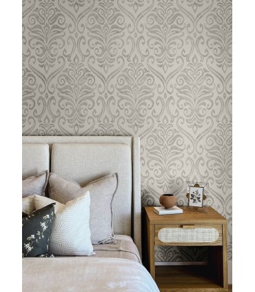 4148-27439 - Adavu Grey Damask Wallpaper-Printworks by Chesapeake