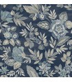 4148-27422 - Begonia Indigo Floral Trail Wallpaper-Printworks by Chesapeake