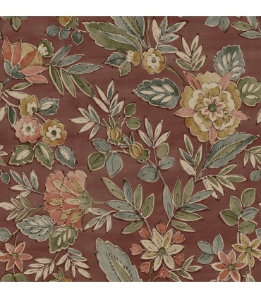 4148-27425 - Begonia Red Floral Trail Wallpaper-Printworks by Chesapeake