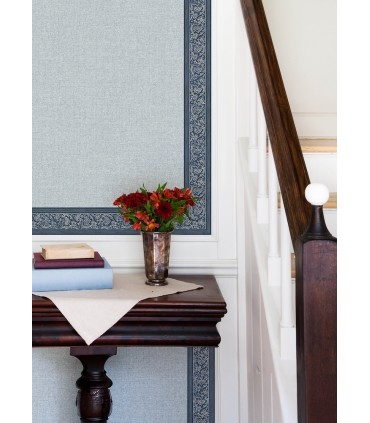 4148-14502 - Carved Floral Blue Trim Wall Border-Printworks by Chesapeake
