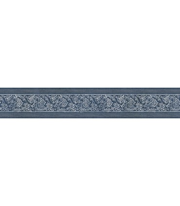 4148-14502 - Carved Floral Blue Trim Wall Border-Printworks by Chesapeake