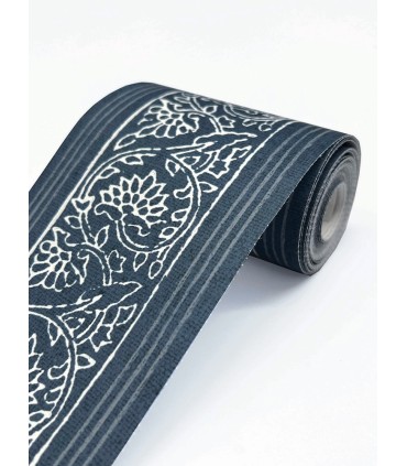 4148-14502 - Carved Floral Blue Trim Wall Border-Printworks by Chesapeake