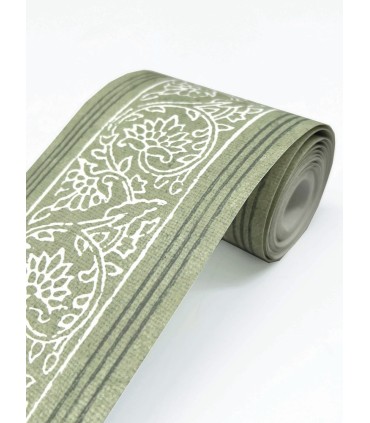 4148-14501 - Carved Floral Green Trim Wall Border-Printworks by Chesapeake