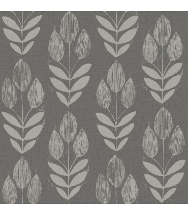 4148-27477 - Garland Charcoal Block Tulip Wallpaper-Printworks by Chesapeake