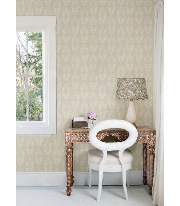 4148-27474 - Garland Khaki Block Tulip Wallpaper-Printworks by Chesapeake