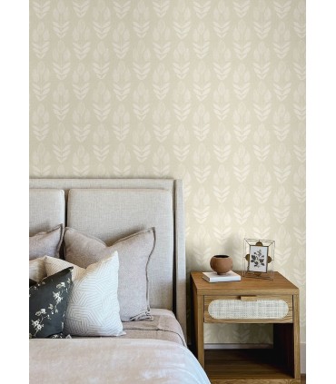 4148-27474 - Garland Khaki Block Tulip Wallpaper-Printworks by Chesapeake