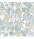 4148-27413 - Goldfinch Aqua Birds and Blooms Wallpaper-Printworks by Chesapeake
