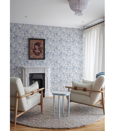 4148-27414 - Goldfinch Blue Birds and Blooms Wallpaper-Printworks by Chesapeake