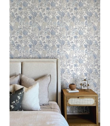 4148-27414 - Goldfinch Blue Birds and Blooms Wallpaper-Printworks by Chesapeake